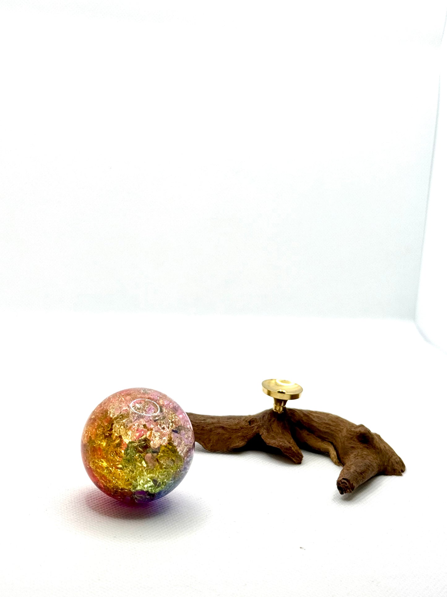 Crystal ball and wood
