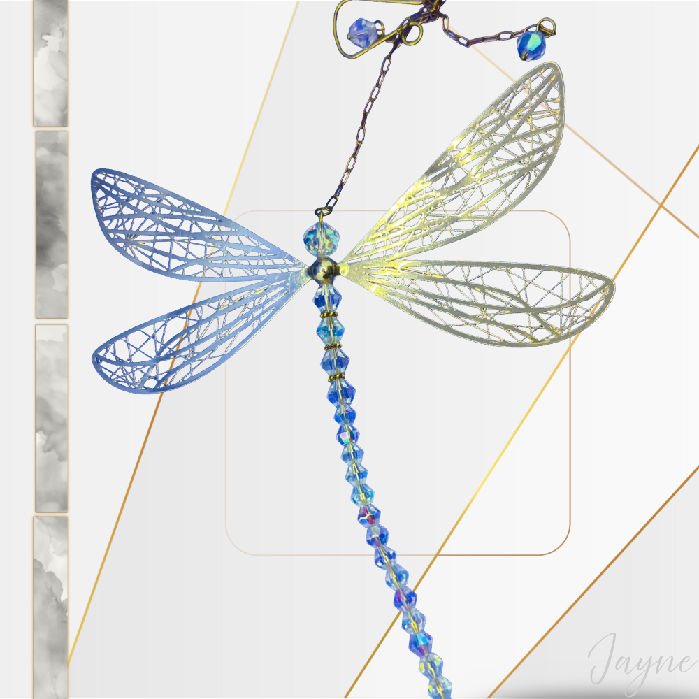 Crystal winged Dragonfly Sun catcher