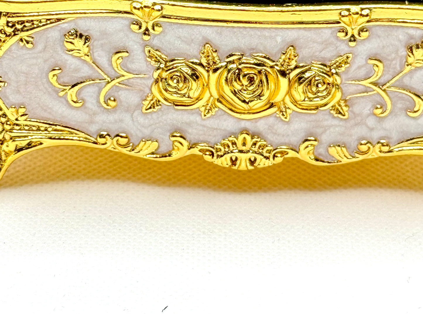 Ornate gold and Pink trinket box