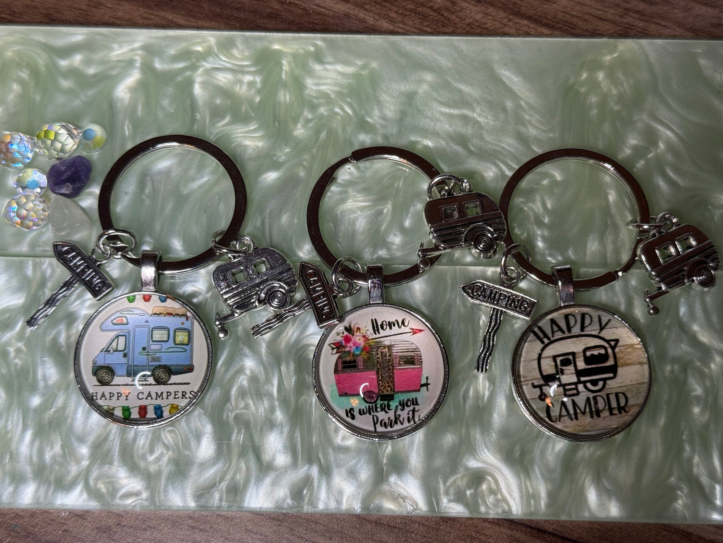 Happy camper key chain