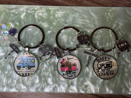 Happy camper key chain