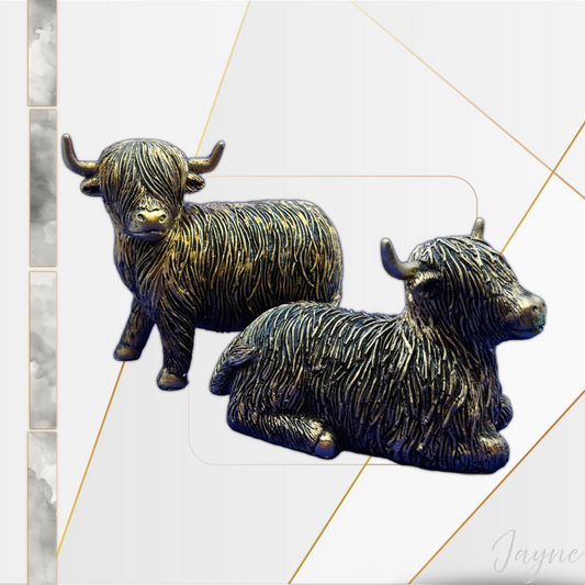 Highland Cow Resin Figurines