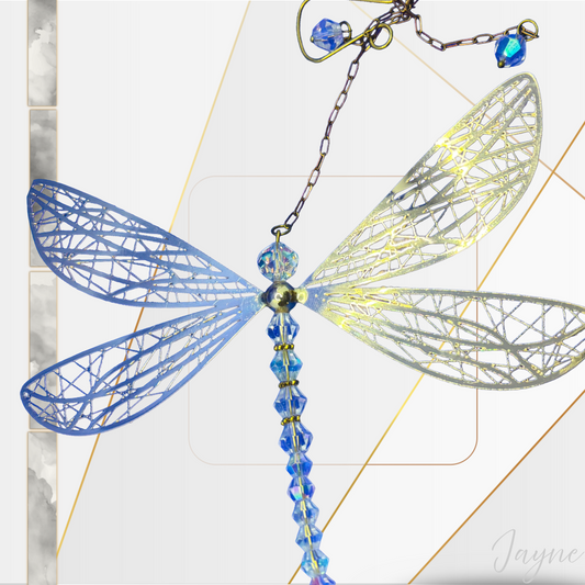 Crystal winged Dragonfly Sun catcher