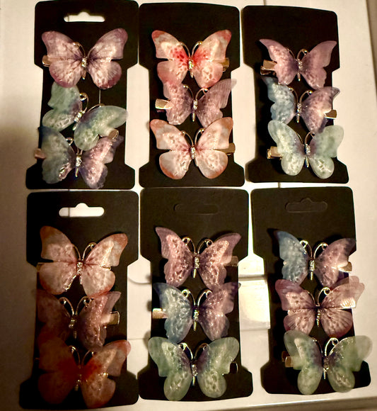 Butterfly hair clips