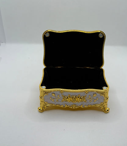 Ornate gold and Pink trinket box