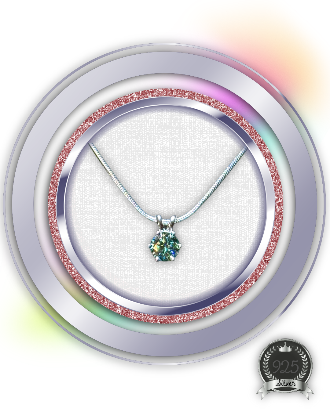 Moissanite pendant with chain