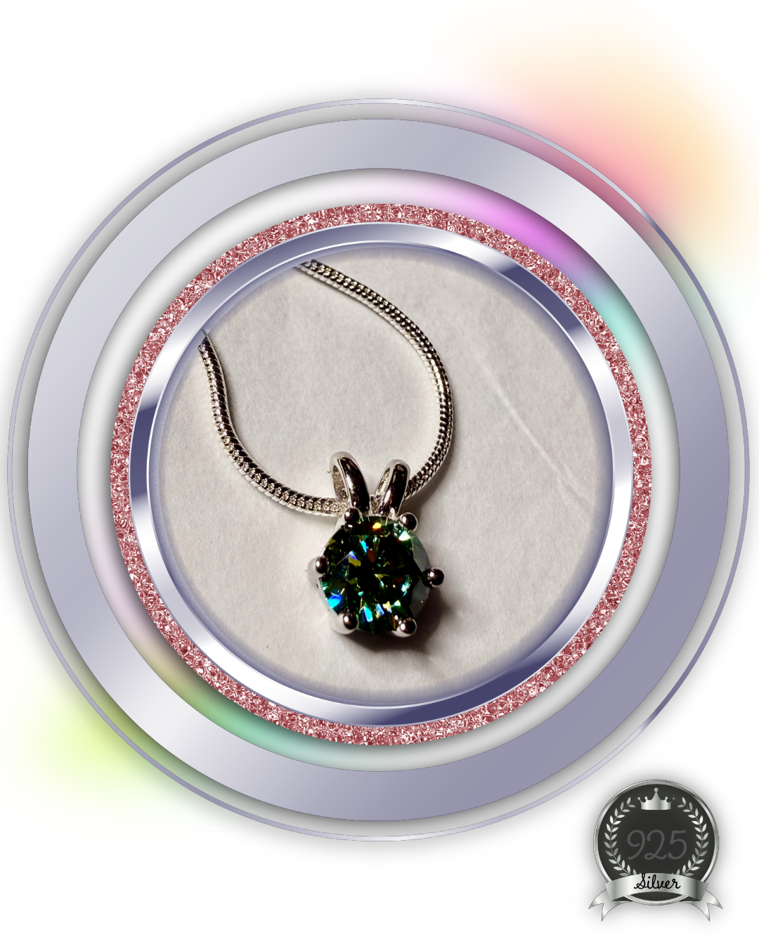 Moissanite pendant with chain