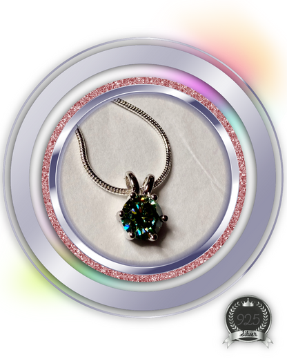 Moissanite pendant with chain