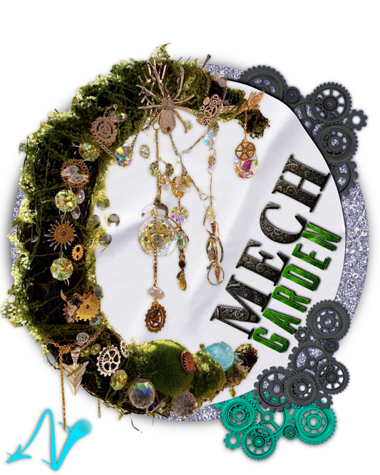 Steampunk Mech garden wall art