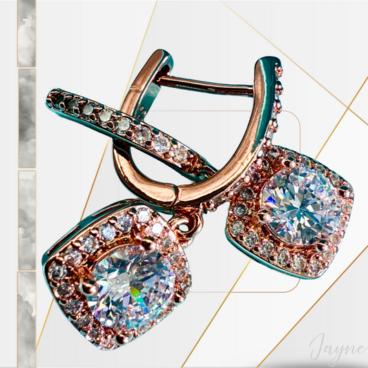 18k Rose Gold plated S925 earrings