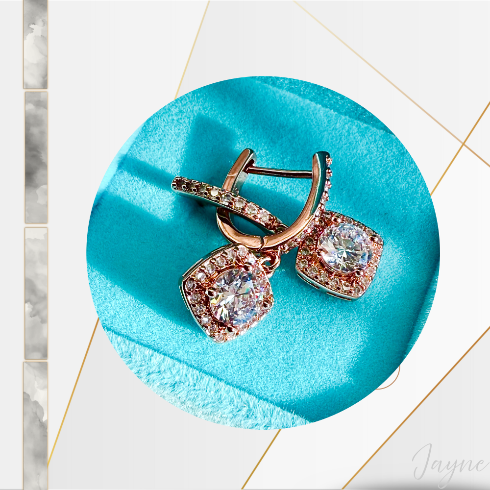 18k Rose Gold plated S925 earrings